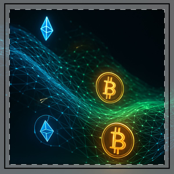 Digital Currency Wave - Throw Pillow