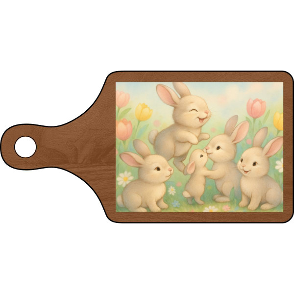 Bunny Blossom Parade - Wooden Cutting Board (Engraving)