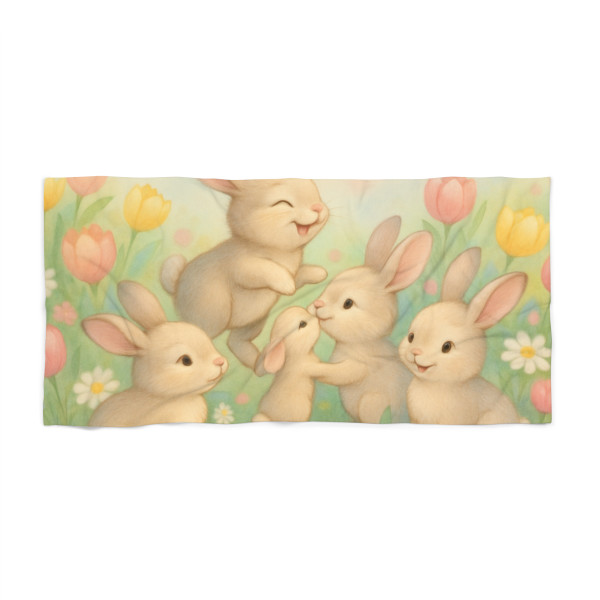 Bunny Blossom Parade - Beach Towel