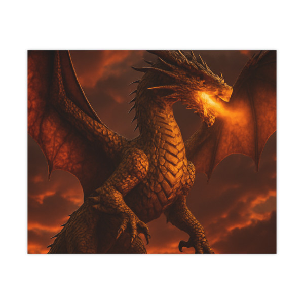 Golden Ember Serpent - Matte Posters
