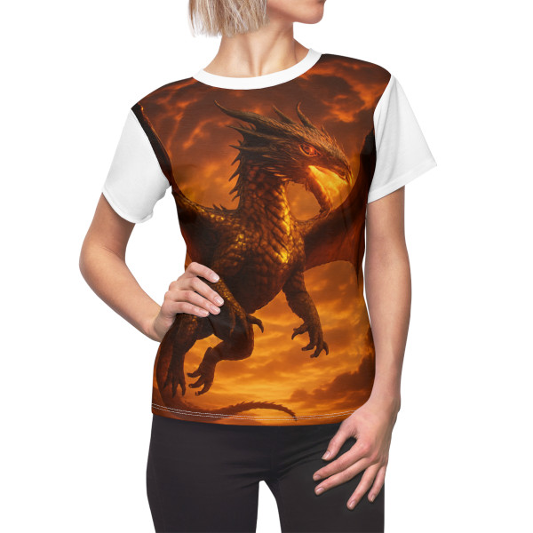 Golden Ember Serpent - Women's Cut & Sew Tee (AOP)