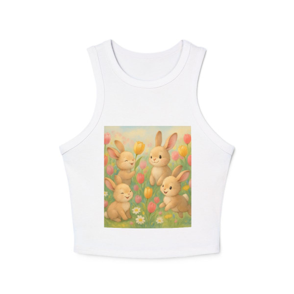 Bunny Blossom Parade - Women's Micro Rib Racer Tank Top