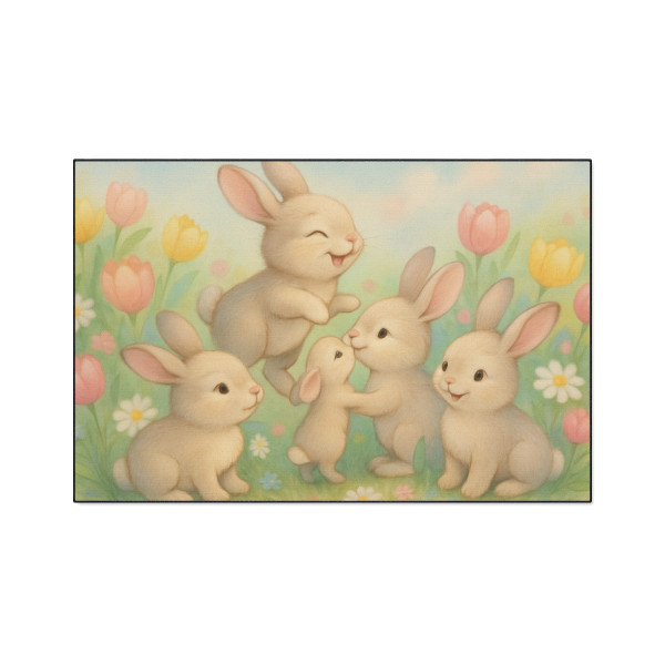 Bunny Blossom Parade - Heavy Duty Floor Mat