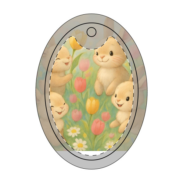 Bunny Blossom Parade - Ceramic Ornaments, 1-Side Print