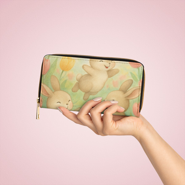 Bunny Blossom Parade - Zipper Wallet