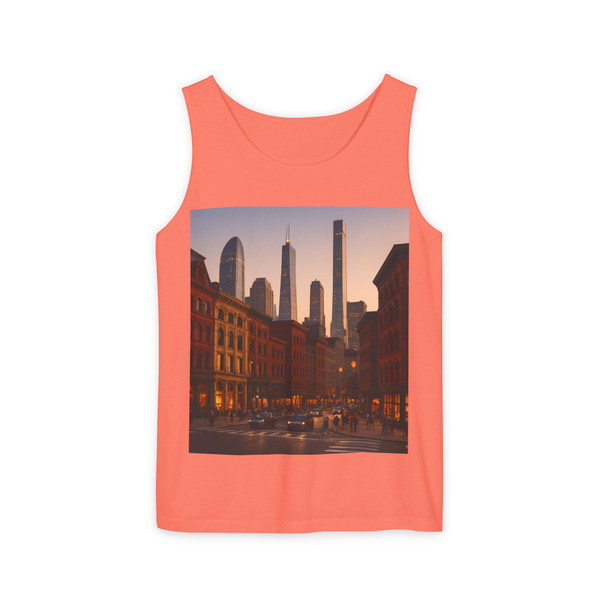 City Mosaic - Unisex Garment-Dyed Tank Top