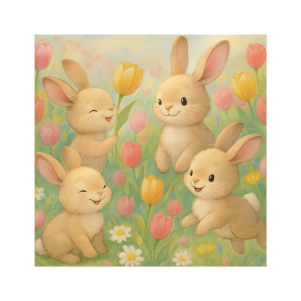 Bunny Blossom Parade - Die-Cut Stickers, (DTF)