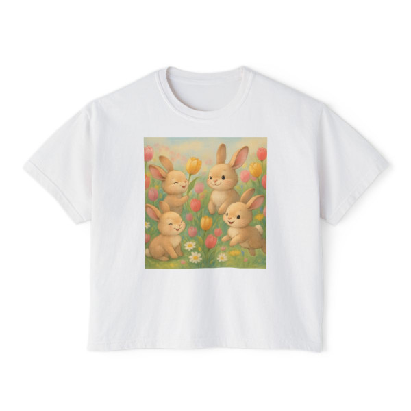 Bunny Blossom Parade - Women's Boxy Tee