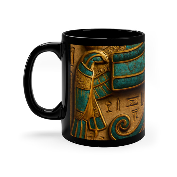 Mystical Eye of Horus - Black Coffee Mug, 11oz