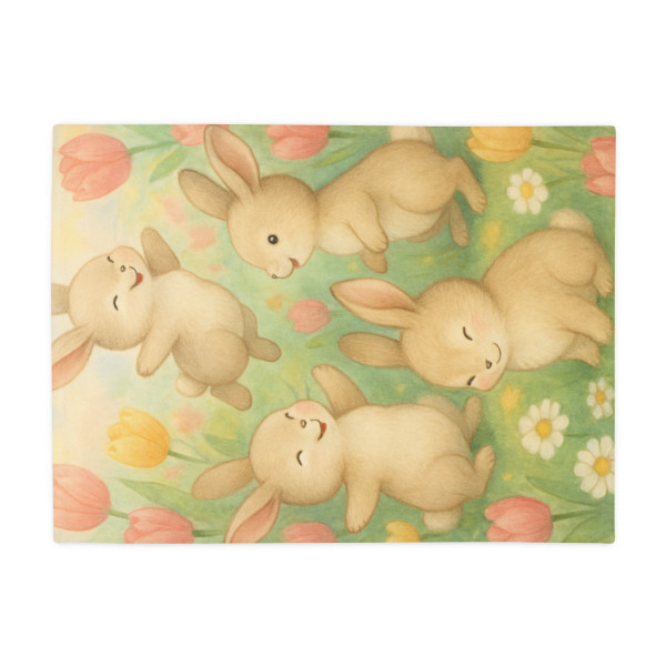 Bunny Blossom Parade - Plush Fleece Blanket