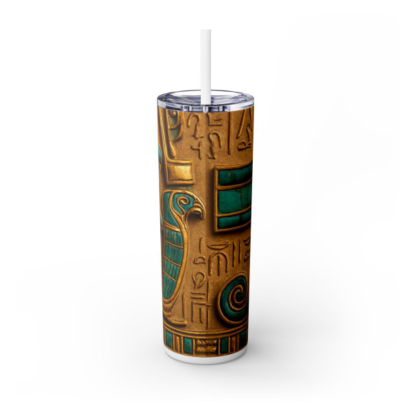 Mystical Eye of Horus - Skinny Tumbler with Straw, 20oz