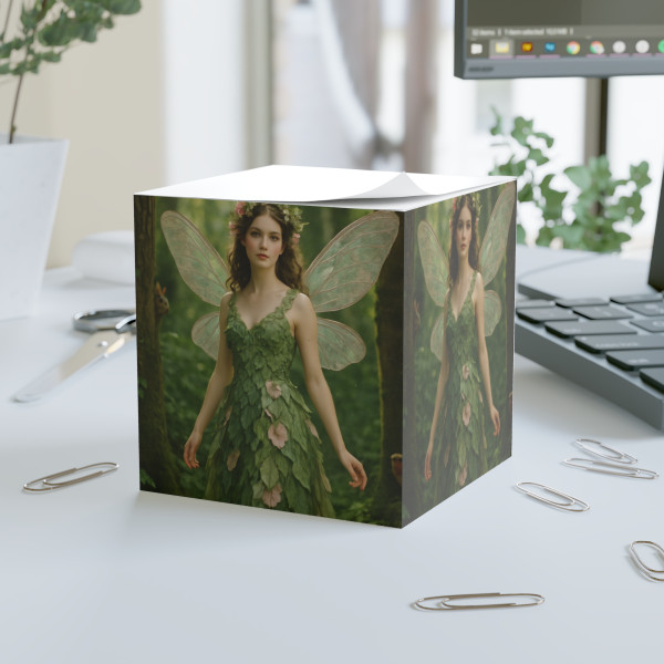 Whimsical Woodland Sprite - Note Cube