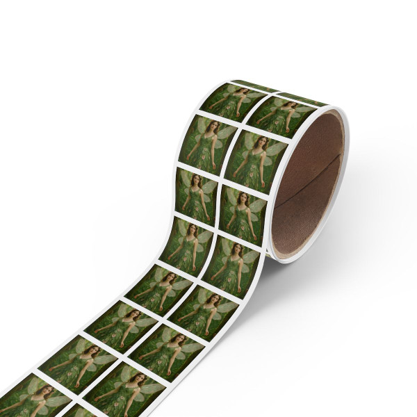 Whimsical Woodland Sprite - Square Sticker Label Rolls