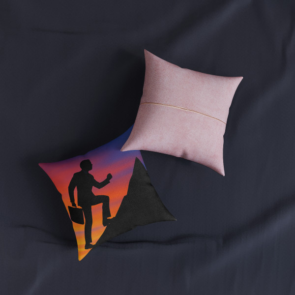 Driven to Succeed - Square Pillow - Pink Back Driven to Succeed - Square Pillow - Pink Back