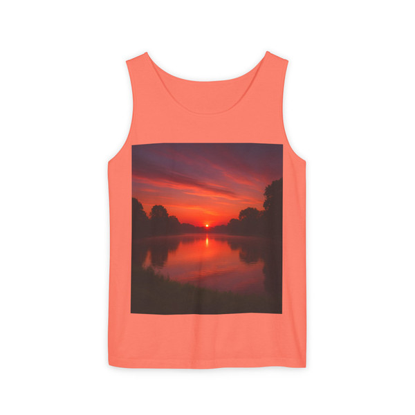 Crimson Dawn - Unisex Garment-Dyed Tank Top