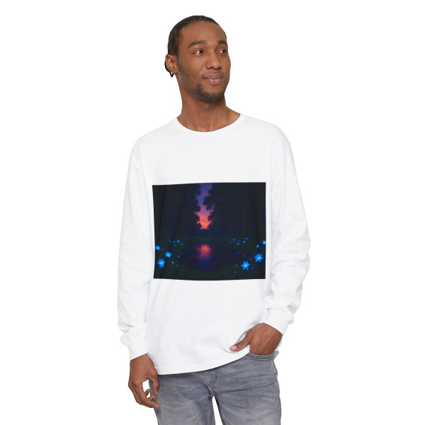 Ethereal Twilight Glade - Unisex Garment-dyed Long Sleeve T-Shirt
