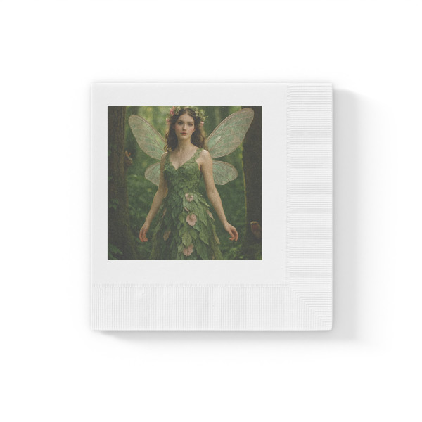 Whimsical Woodland Sprite - White Coined Napkins