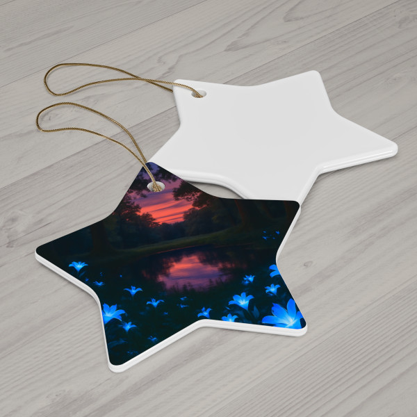 Ethereal Twilight Glade - Ceramic Ornament, 4 Shapes