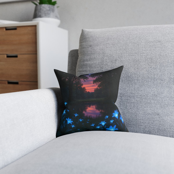 Ethereal Twilight Glade - Square Pillow - Pink Back