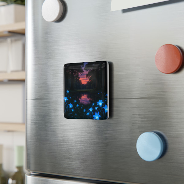 Ethereal Twilight Glade - Porcelain Magnet, Square