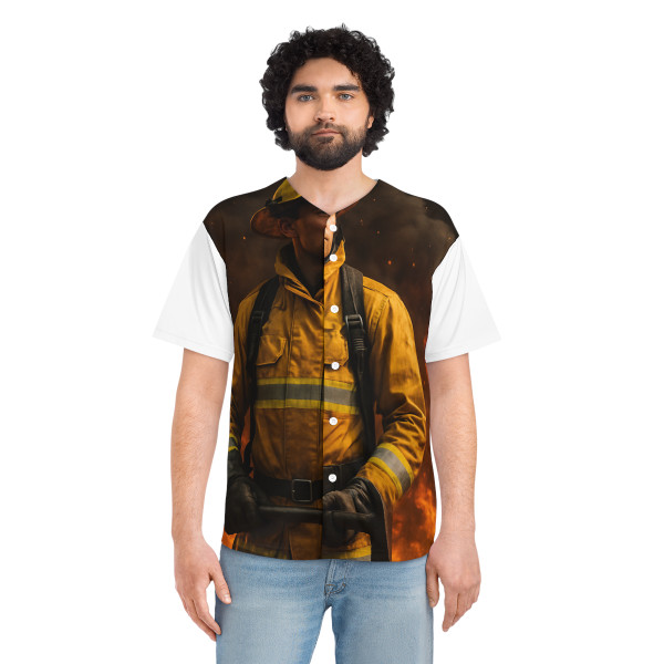 Brave Heat Heroes - Men's Baseball Jersey (AOP) Brave Heat Heroes - Men's Baseball Jersey (AOP)