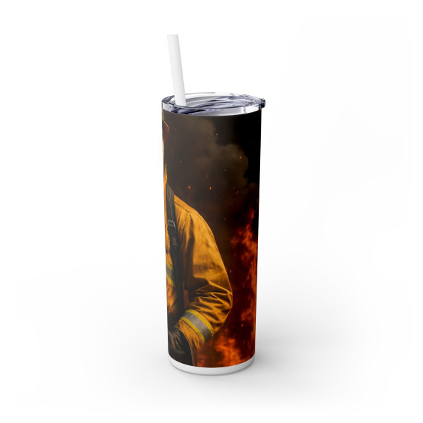 Brave Heat Heroes - Skinny Tumbler with Straw, 20oz