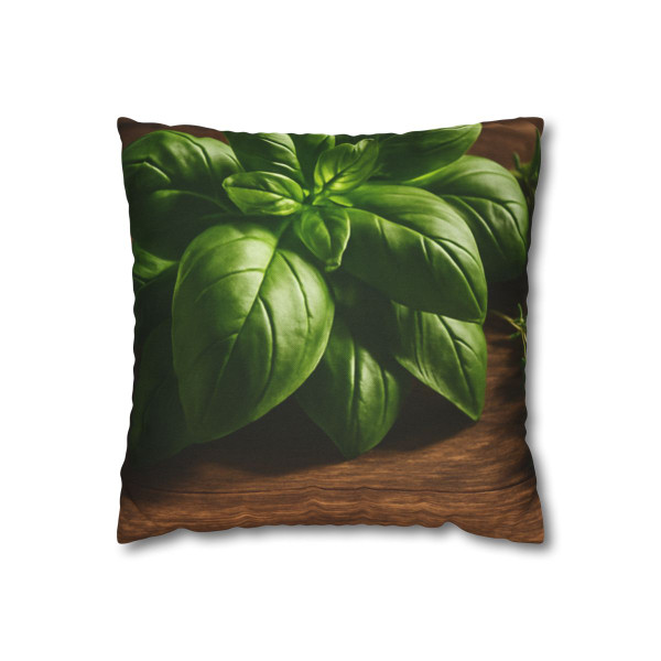 Rustic Herb Garden - Spun Polyester Square Pillowcase Rustic Herb Garden - Spun Polyester Square Pillowcase