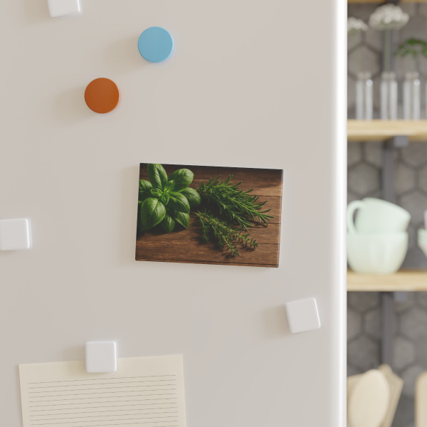 Rustic Herb Garden - Button Magnet, Rectangle (1 & 10 pcs)