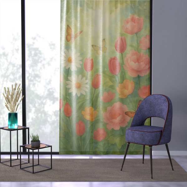 Serene Garden Escape - Window Curtain