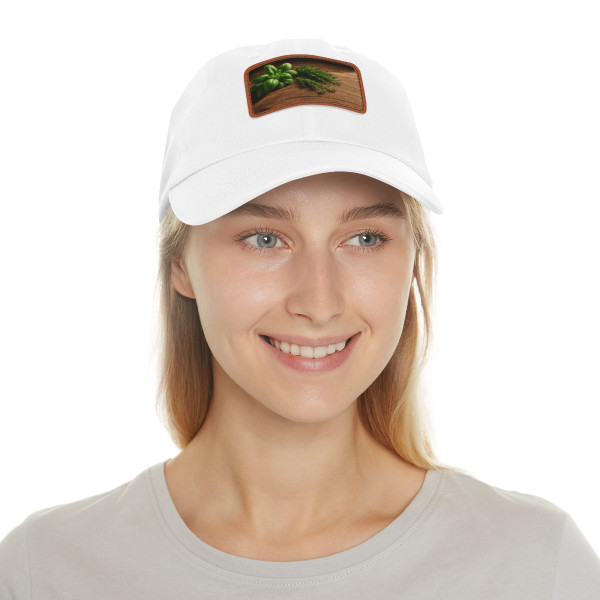 Rustic Herb Garden - Dad Hat with Leather Patch (Rectangle)