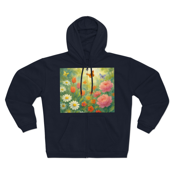 Serene Garden Escape - Unisex Hooded Zip Sweatshirt