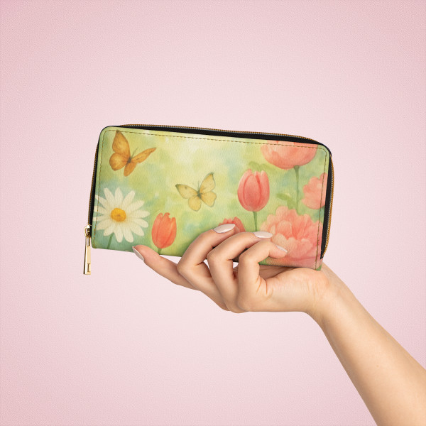 Serene Garden Escape - Zipper Wallet