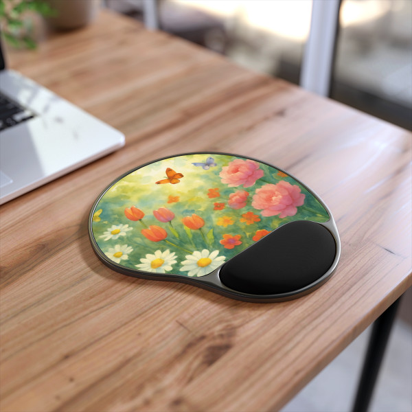 Serene Garden Escape - Mouse Pad With Wrist Rest Serene Garden Escape - Mouse Pad With Wrist Rest