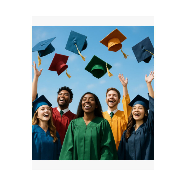 Cap Toss Celebration - Matte Vertical Posters