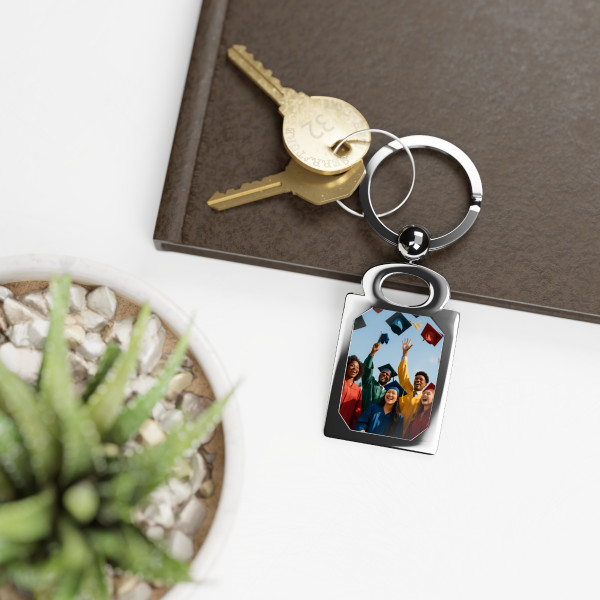 Cap Toss Celebration - Rectangle Photo Keyring