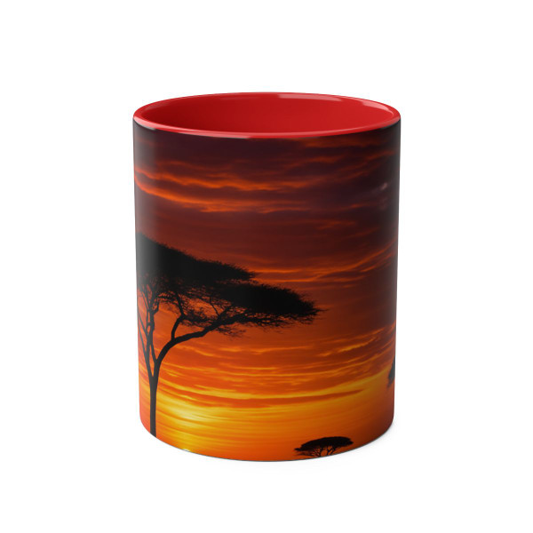 Savanna Sunset Harmony - Two-Tone Coffee Mugs, 11oz
