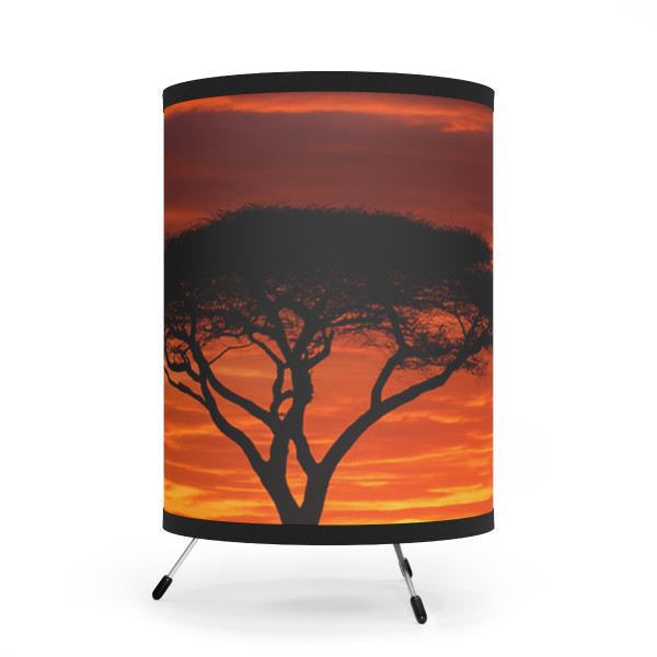 Savanna Sunset Harmony - Tripod Lamp with High-Res Printed Shade, US\CA plug