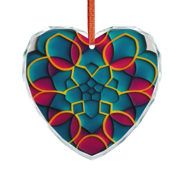 Kaleidoscope Harmony - Crystal Glass Ornament
