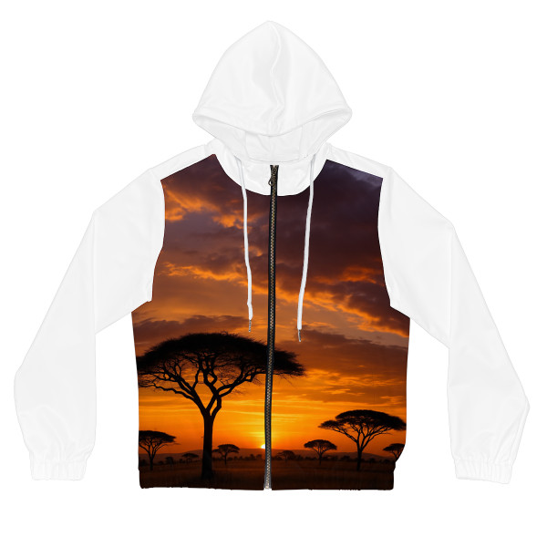 Savanna Sunset Harmony - Women’s Full-Zip Hoodie (AOP) Savanna Sunset Harmony - Women’s Full-Zip Hoodie (AOP)