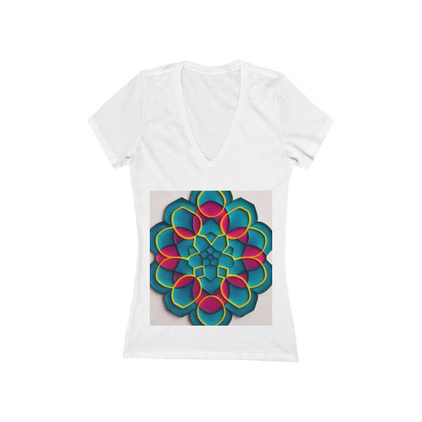 Kaleidoscope Harmony - Women's Jersey Short Sleeve Deep V-Neck Tee