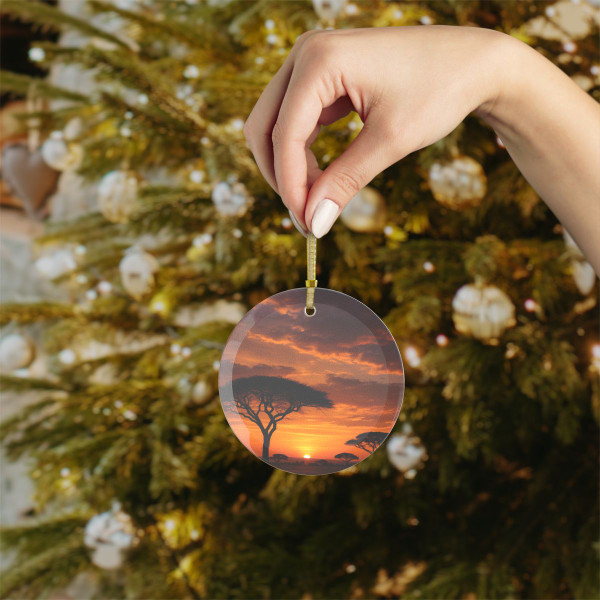 Savanna Sunset Harmony - Glass Ornaments