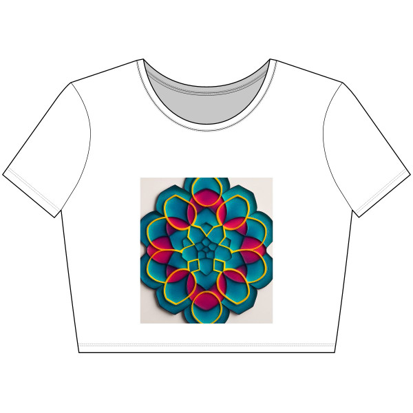 Kaleidoscope Harmony - Women’s Poly-Cotton Crop Tee