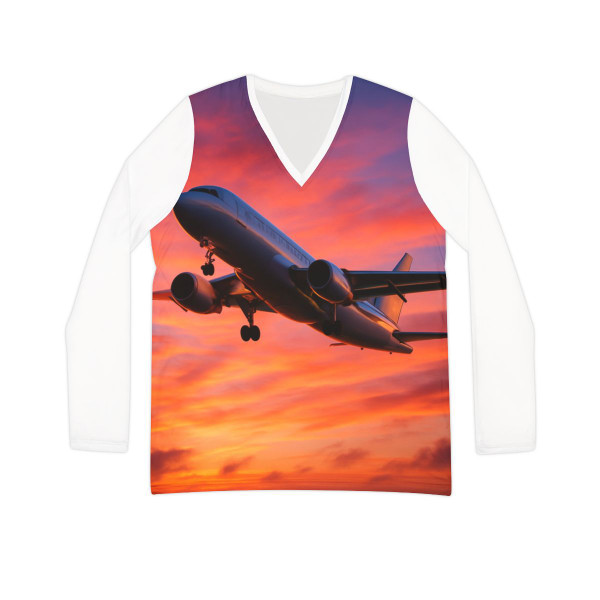 Skyward Bound - Women's Long Sleeve V-neck Shirt (AOP) Skyward Bound - Women's Long Sleeve V-neck Shirt (AOP)