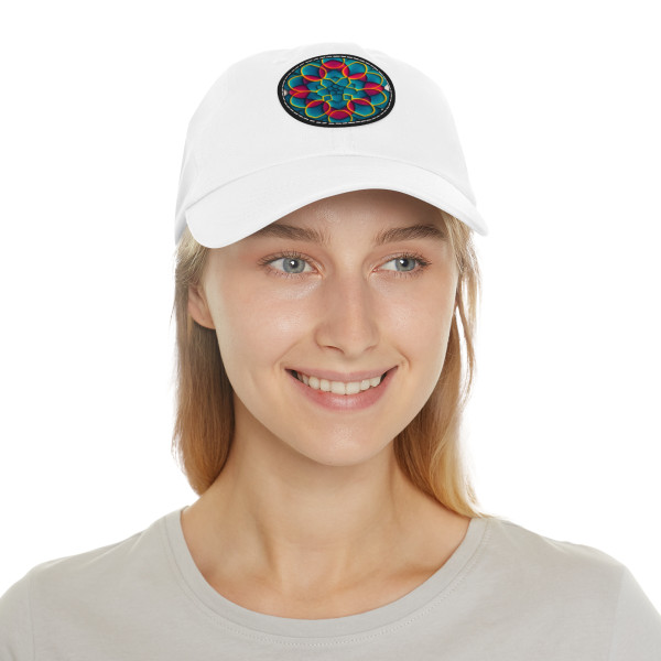 Kaleidoscope Harmony - Dad Hat with Leather Patch (Round)