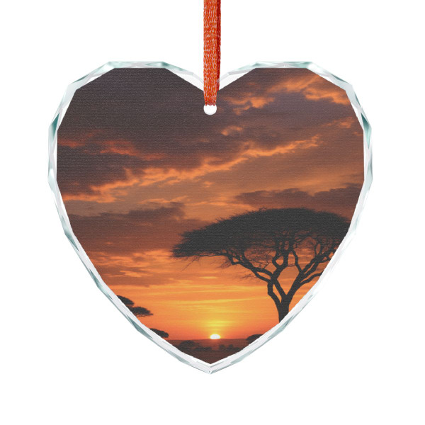 Savanna Sunset Harmony - Crystal Glass Ornament