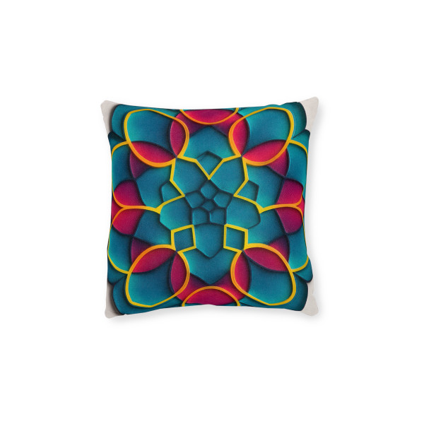 Kaleidoscope Harmony - Square Pillow - Pink Back
