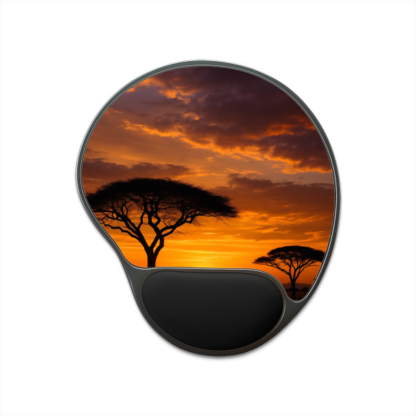 Savanna Sunset Harmony - Mouse Pad With Wrist Rest