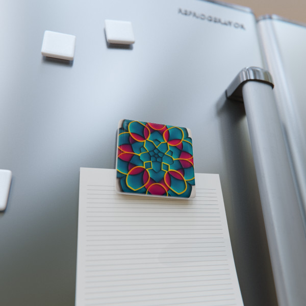 Kaleidoscope Harmony - Porcelain Magnet, Square
