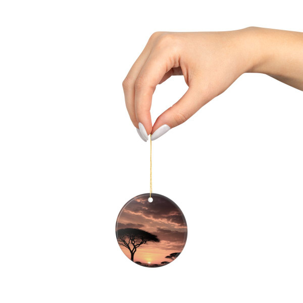 Savanna Sunset Harmony - Ceramic Ornaments, 2-Side Print