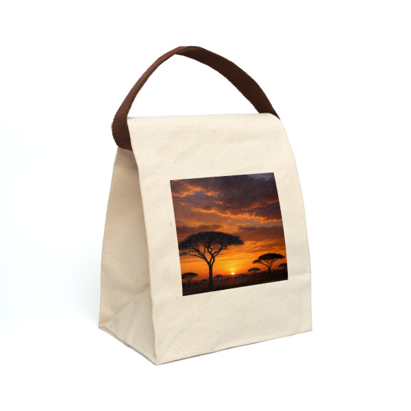 Savanna Sunset Harmony - Canvas Lunch Bag With Strap